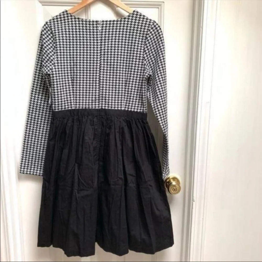 NEW ModCloth Black & White Long sleeve houndstooth-printed Dress Sz S& M - Picture 6 of 7